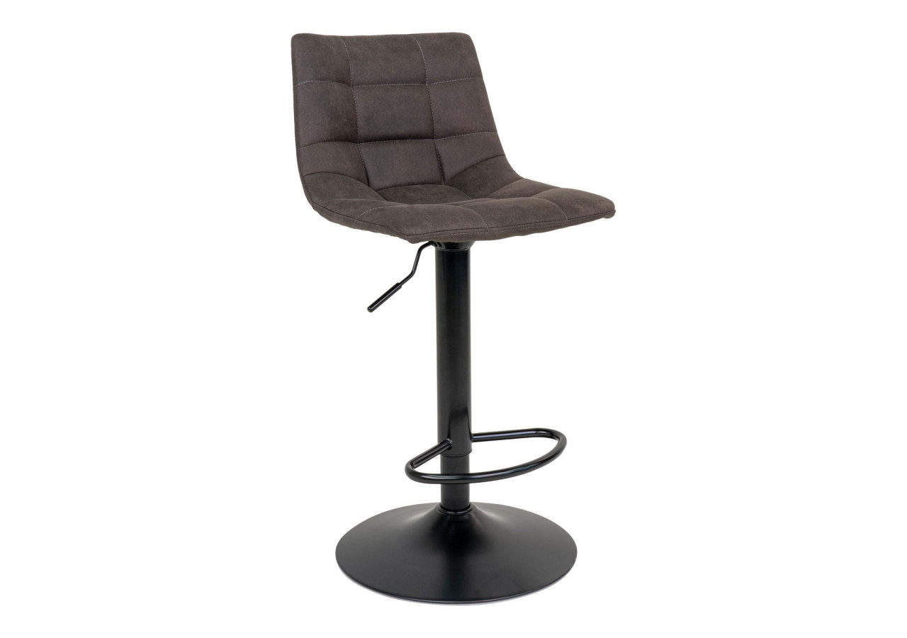 Chaise de Bar MIDDELFART - Microfibre gris foncé avec pieds noirs - 1001302 - House Nordic