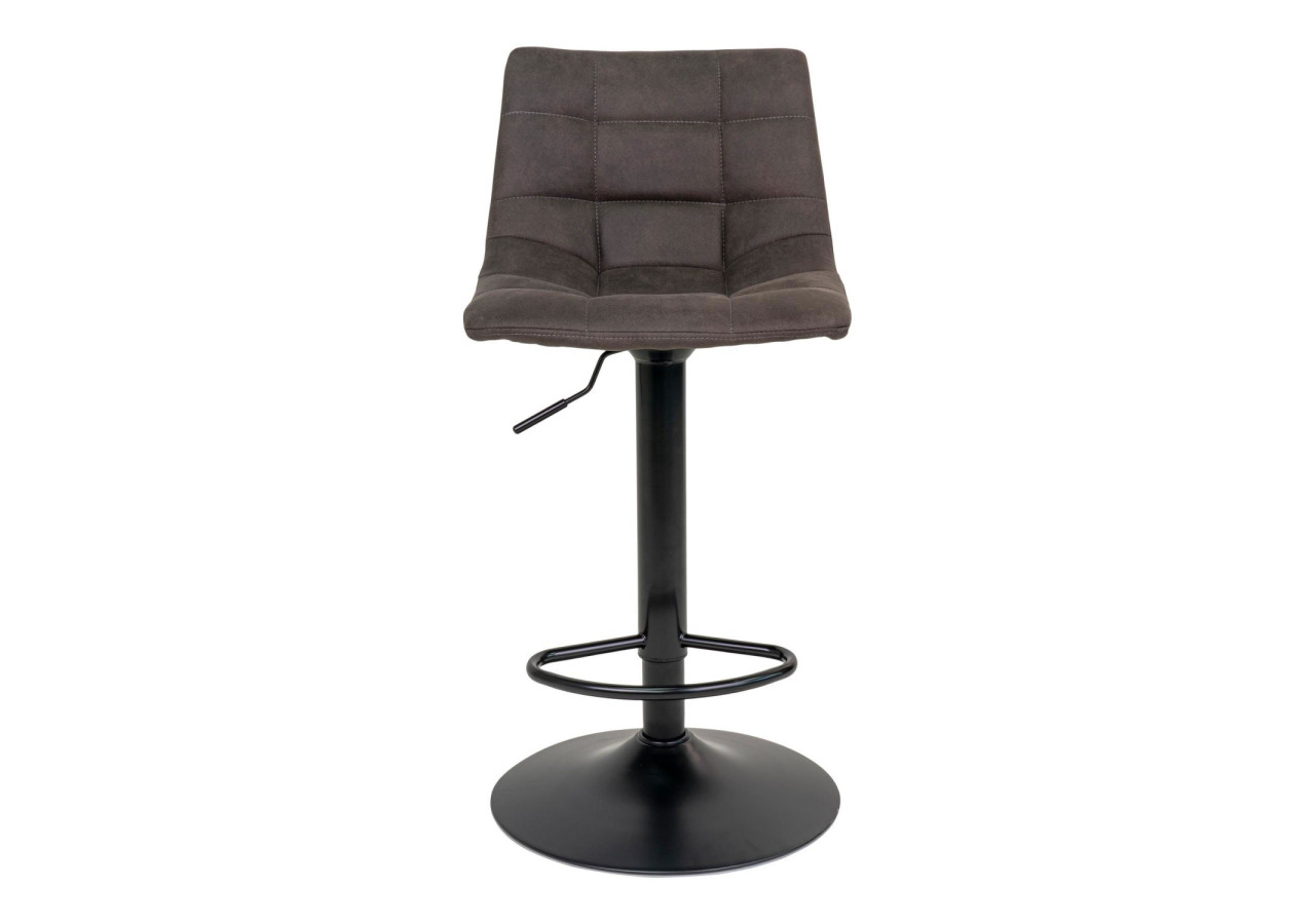Chaise de Bar MIDDELFART - Microfibre gris foncé avec pieds noirs - 1001302 - House Nordic