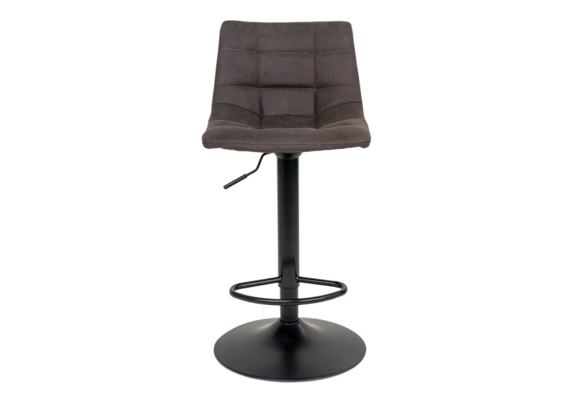 Chaise de Bar MIDDELFART - Microfibre gris foncé avec pieds noirs - 1001302 - House Nordic