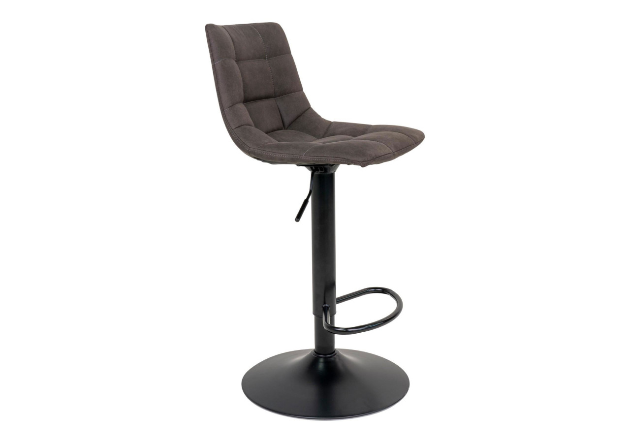 Chaise de Bar MIDDELFART - Microfibre gris foncé avec pieds noirs - 1001302 - House Nordic