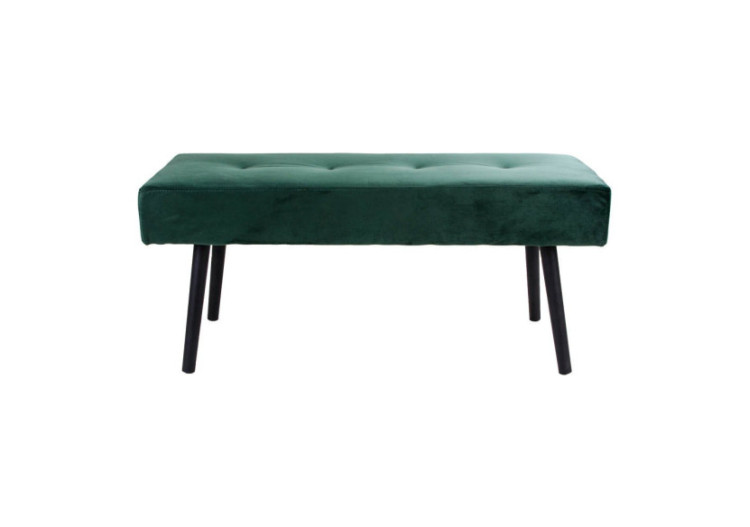 Banc SKIBY - Velours vert foncé avec pieds noirs HN1206 - 1401004 - House Nordic