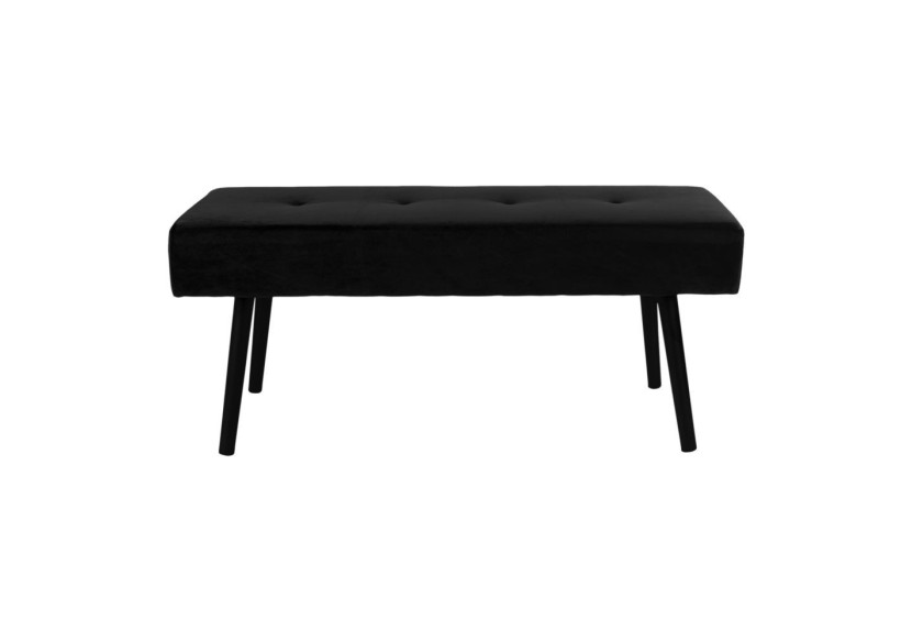 Banc SKIBY - Velours noir avec pieds noirs HN1207 - 1401009 - House Nordic