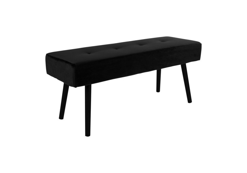 Banc SKIBY - Velours noir avec pieds noirs HN1207 - 1401009 - House Nordic