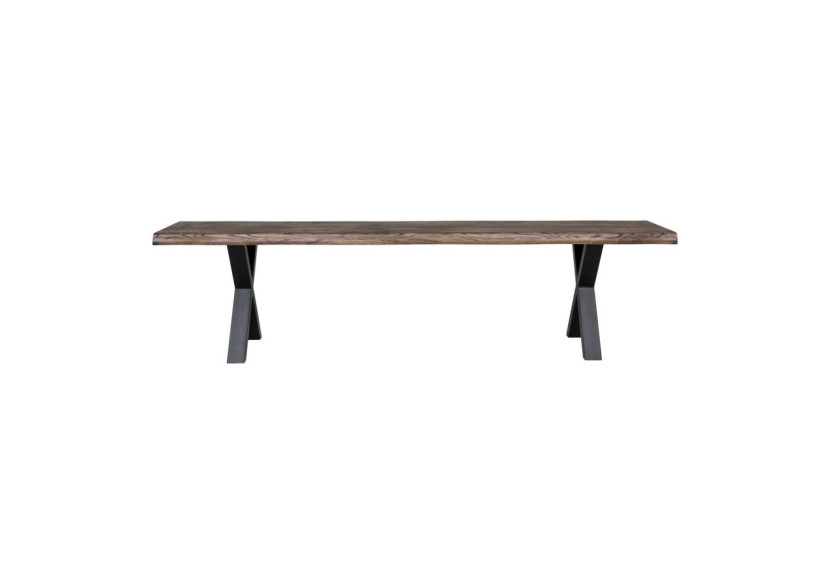 Banc TOULON - Banc en chêne fumé avec bord ondulé 180x32 cm - 1401210 - House Nordic
