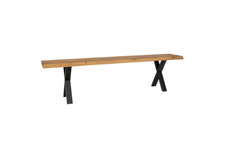 Banc TOULON - Banc en chêne huilé avec bord ondulé 180x32 cm - 1401220 - House Nordic