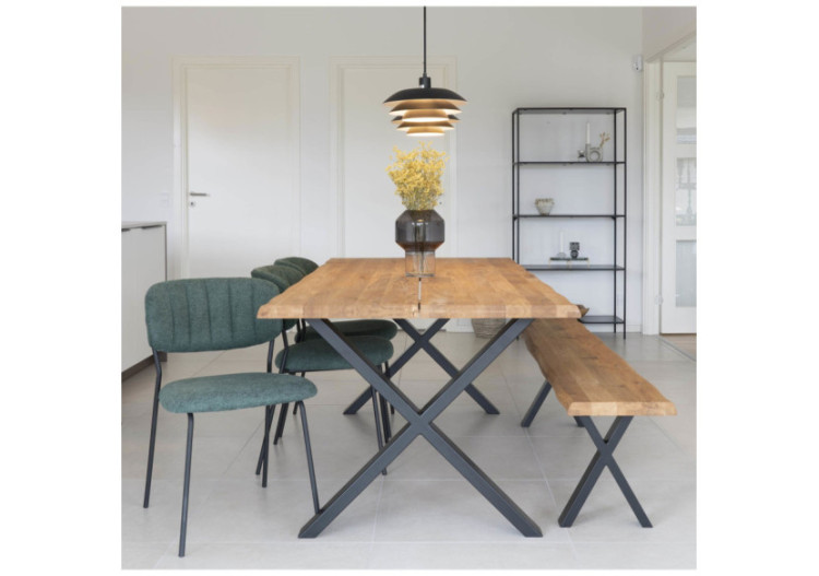 Banc TOULON - Banc en chêne huilé avec bord ondulé 180x32 cm - 1401220 - House Nordic 2