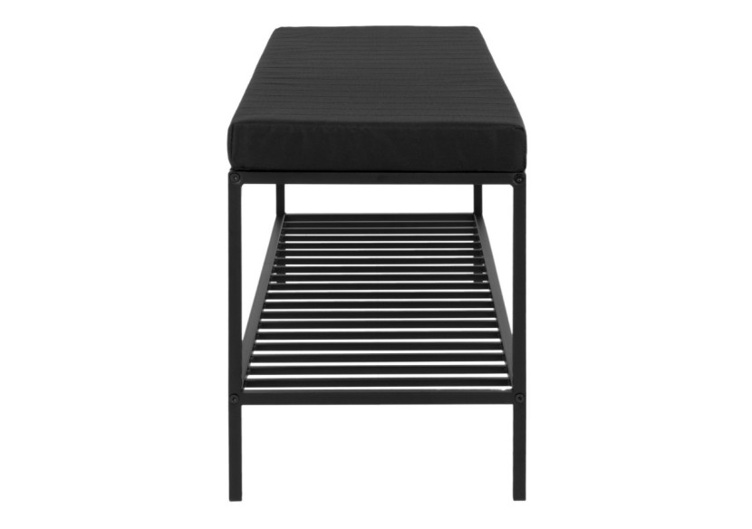 Banc VITA - Banc avec cadre noir, étagère et coussin - 1401250 - House Nordic
