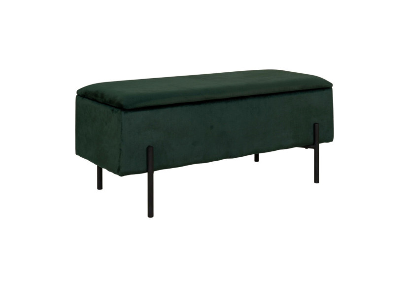 Banc WATFORD - Banc en velours vert avec rangement HN1206 - 1409070 - House Nordic