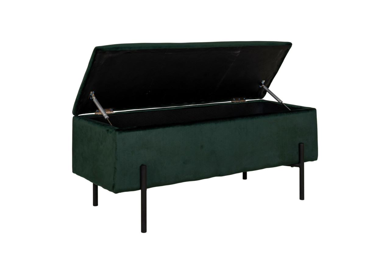 Banc WATFORD - Banc en velours vert avec rangement HN1206 - 1409070 - House Nordic