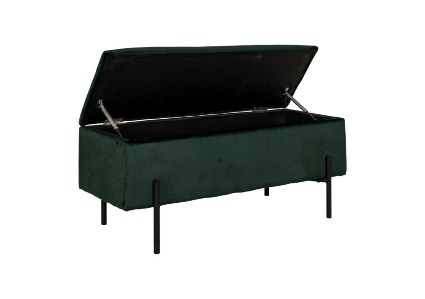 Banc WATFORD - Banc en velours vert avec rangement HN1206 - 1409070 - House Nordic