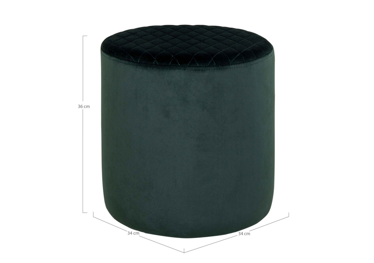 Pouf EJBY - Pouf rond en velours vert foncé HN1206 - 1501104 - House Nordic
