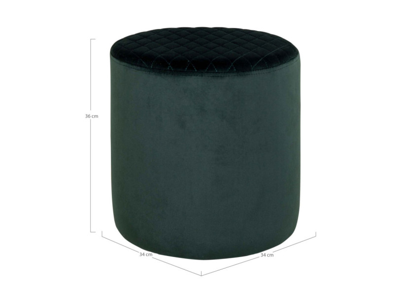 Pouf EJBY - Pouf rond en velours vert foncé HN1206 - 1501104 - House Nordic