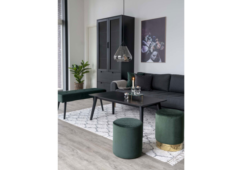 Pouf EJBY - Pouf rond en velours vert foncé HN1206 - 1501104 - House Nordic