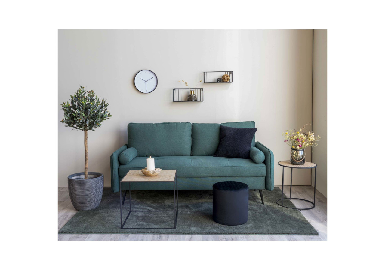 Pouf EJBY - Pouf rond en velours noir HN1207 - 1501109 - House Nordic