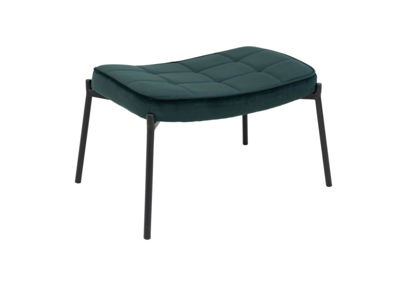 Repose-pieds Glasgow - Velours vert avec pieds noirs - 1501133 - House Nordic