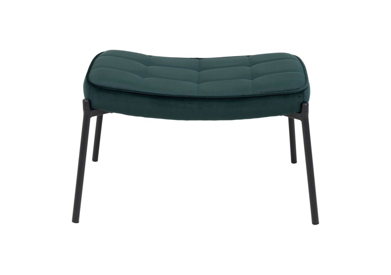 Repose-pieds Glasgow - Velours vert avec pieds noirs - 1501133 - House Nordic