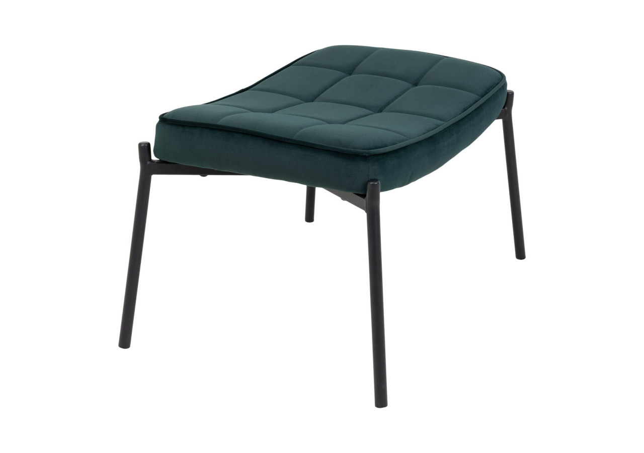 Repose-pieds Glasgow - Velours vert avec pieds noirs - 1501133 - House Nordic