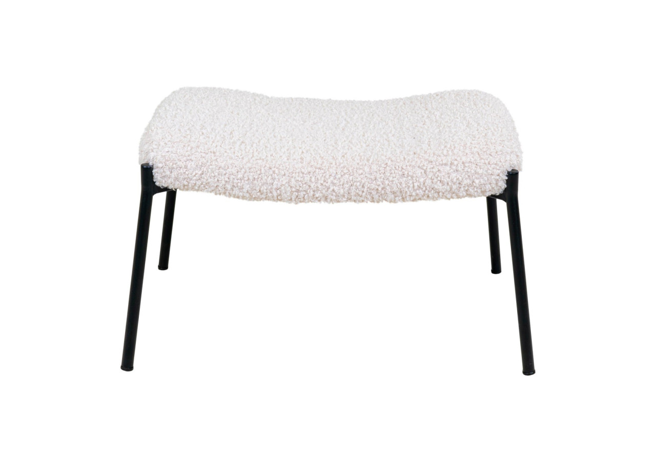 Repose-pieds Glasgow - Fourrure synthétique blanche avec pieds noirs - 1501136 - House Nordic