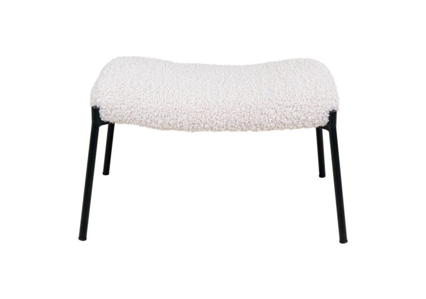 Repose-pieds Glasgow - Fourrure synthétique blanche avec pieds noirs - 1501136 - House Nordic