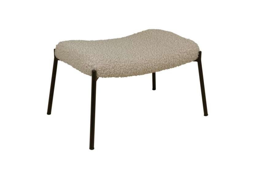 Repose-pieds Glasgow - Fourrure synthétique gris-brun avec pieds noirs - 1501137 - House Nordic