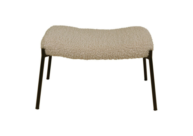 Repose-pieds Glasgow - Fourrure synthétique gris-brun avec pieds noirs - 1501137 - House Nordic 2