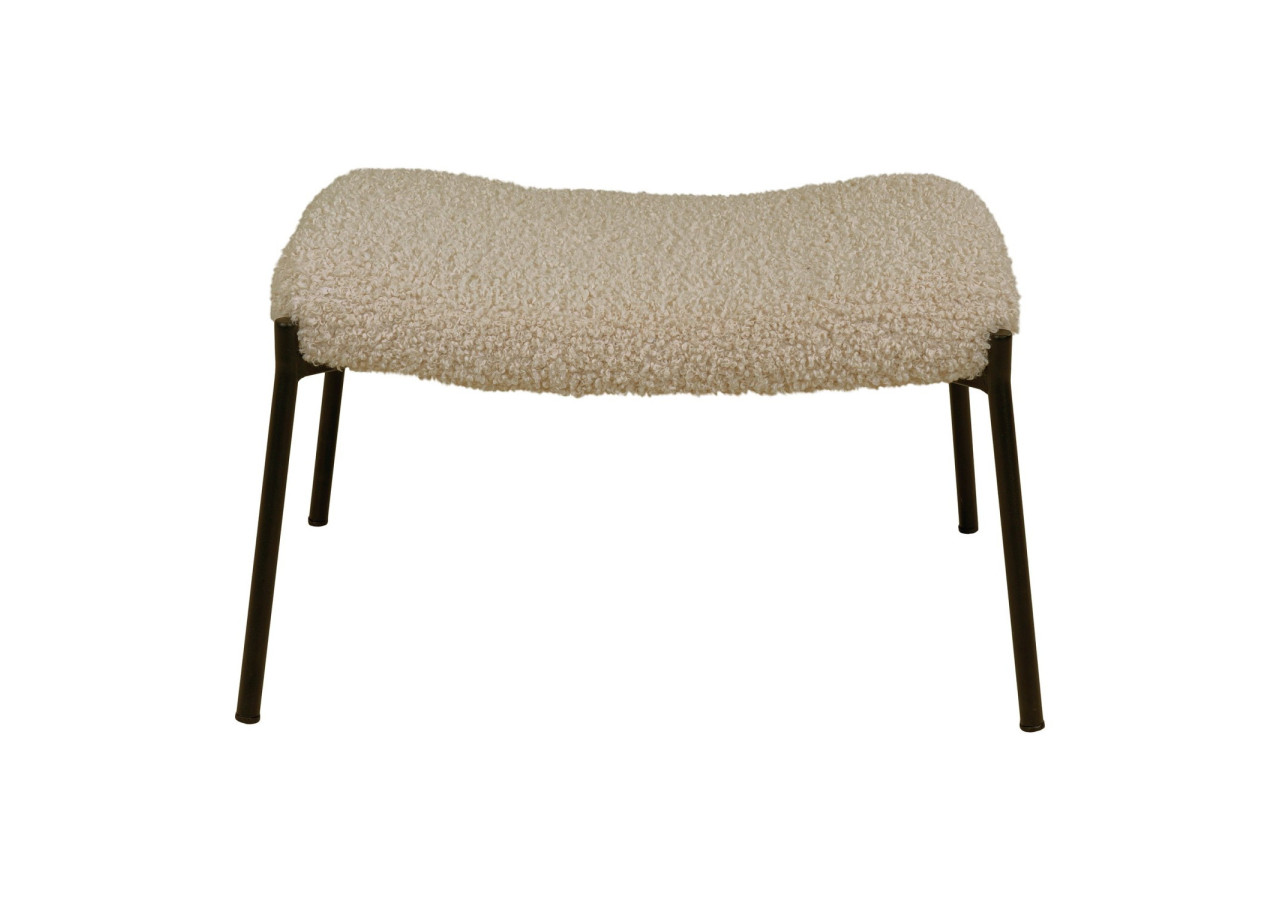 Repose-pieds Glasgow - Fourrure synthétique gris-brun avec pieds noirs - 1501137 - House Nordic