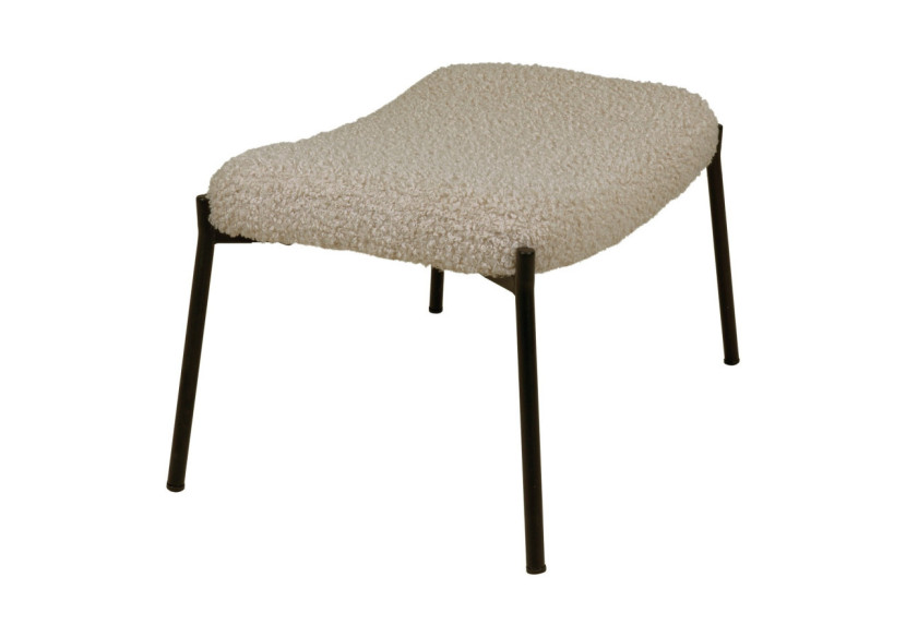 Repose-pieds Glasgow - Fourrure synthétique gris-brun avec pieds noirs - 1501137 - House Nordic