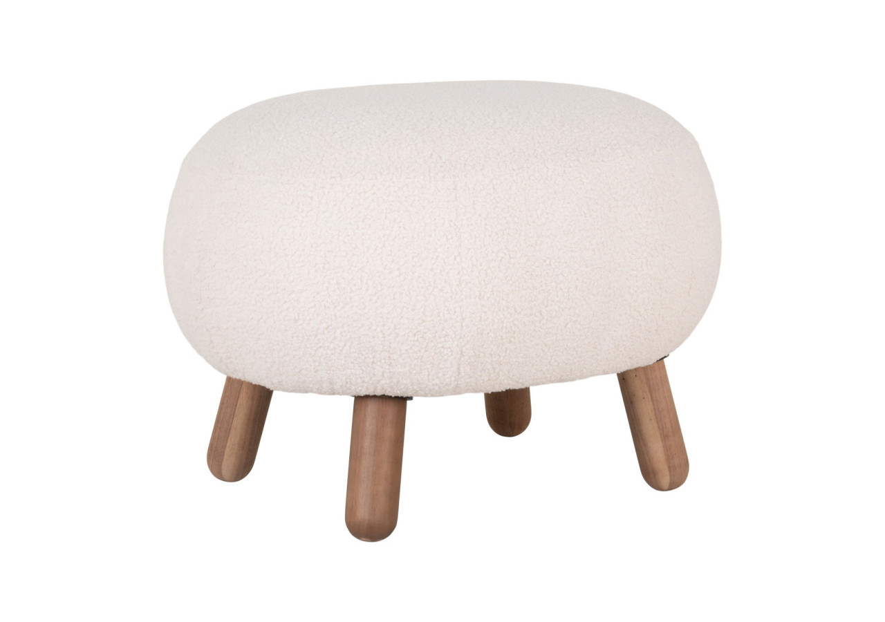 Repose-pieds Savona - Fourrure synthétique avec pieds effet noyer - 1501185 - House Nordic