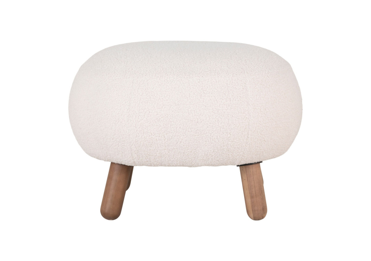 Repose-pieds Savona - Fourrure synthétique avec pieds effet noyer - 1501185 - House Nordic