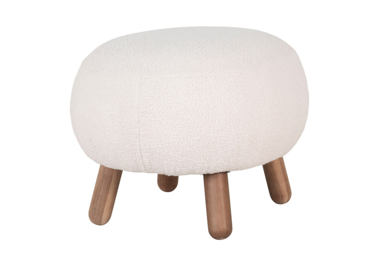 Repose-pieds Savona - Fourrure synthétique avec pieds effet noyer - 1501185 - House Nordic