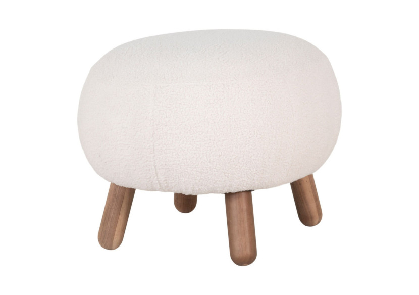 Repose-pieds Savona - Fourrure synthétique avec pieds effet noyer - 1501185 - House Nordic Repose-pieds Savona - Fourrure synthétique avec pieds effet noyer - 1501185 - House Nordic