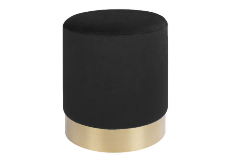 Pouf Gamby - Velours noir...