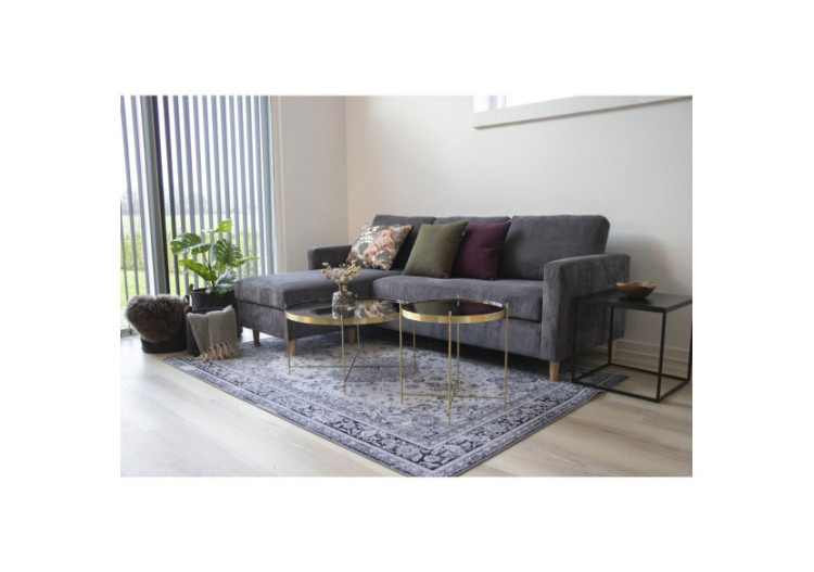 Table Basse VENEZIA - Acier couleur laiton avec verre 48 x 48 cm - 2101101 - House Nordic 2