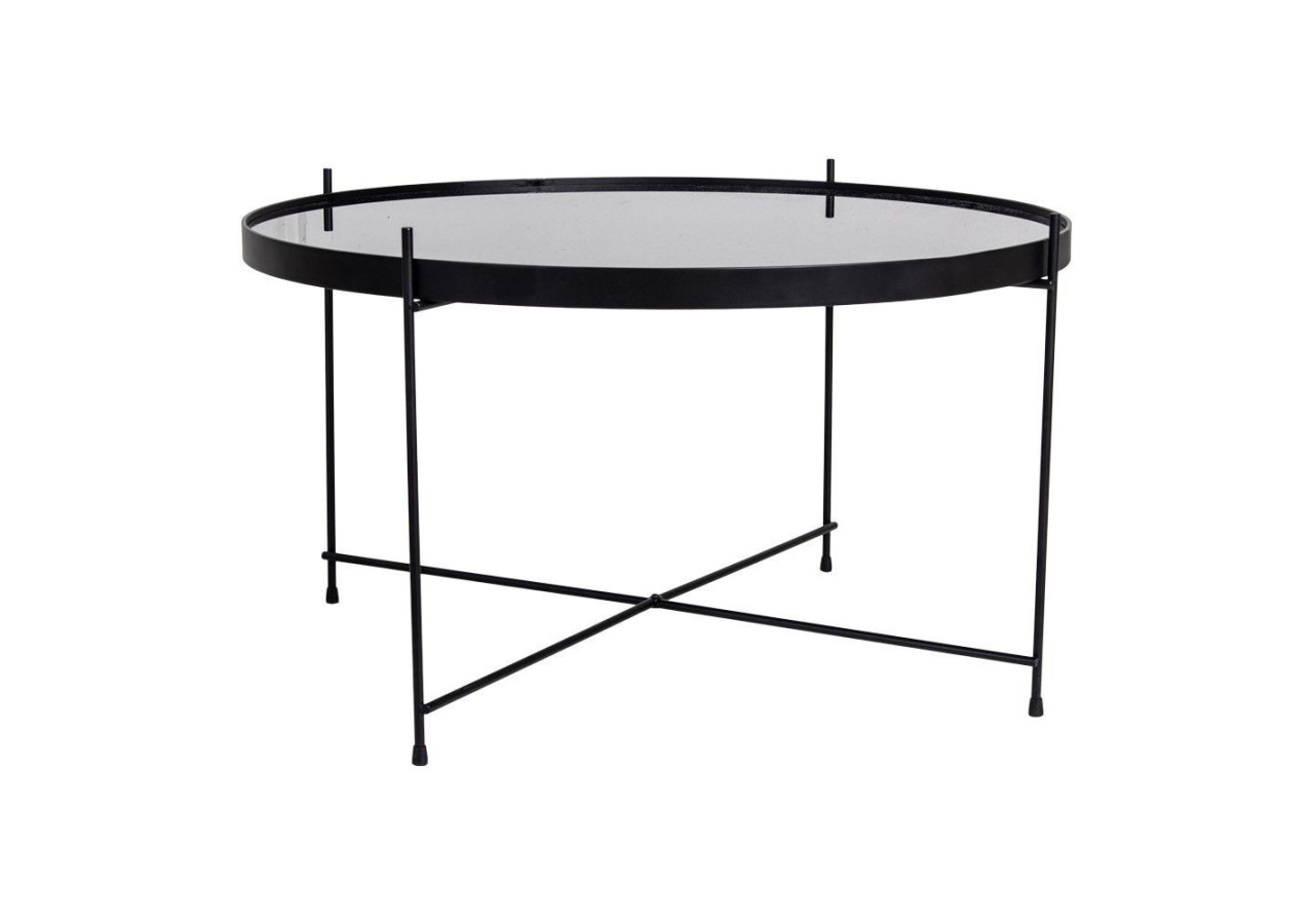 Table Basse VENEZIA - Acier noir avec verre 70 x 40 cm - 2101200 - House Nordic