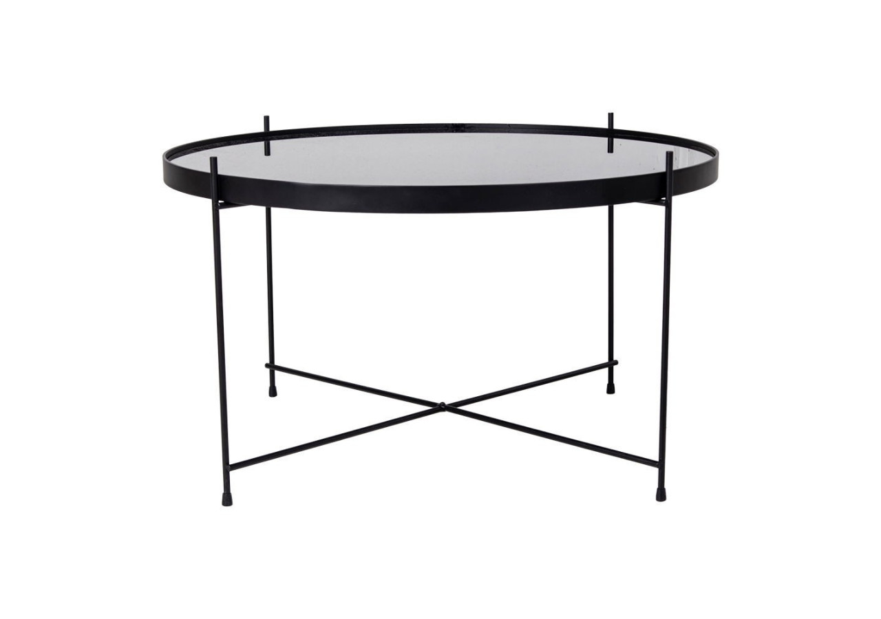 Table Basse VENEZIA - Acier noir avec verre 70 x 40 cm - 2101200 - House Nordic