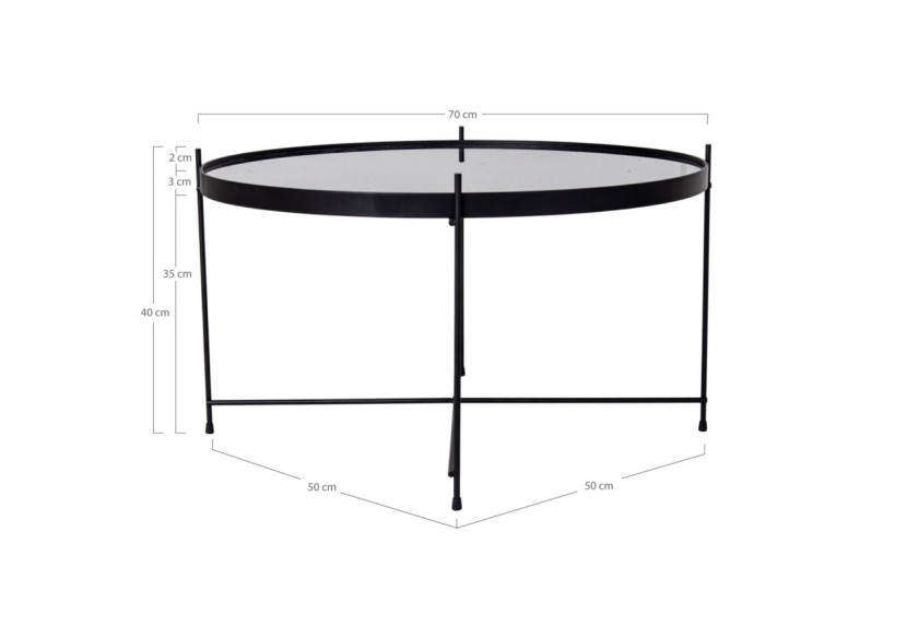 Table Basse VENEZIA - Acier noir avec verre 70 x 40 cm - 2101200 - House Nordic Table Basse VENEZIA - Acier noir avec verre 70 x 40 cm - 2101200 - House Nordic