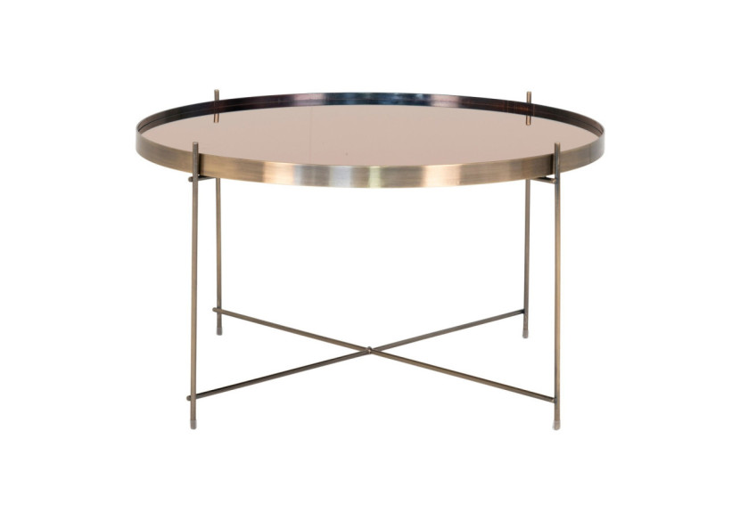 Table Basse VENEZIA - Acier couleur laiton avec verre 70 x 40 cm - 2101201 - House Nordic Table Basse VENEZIA - Acier couleur laiton avec verre 70 x 40 cm - 2101201 - House Nordic