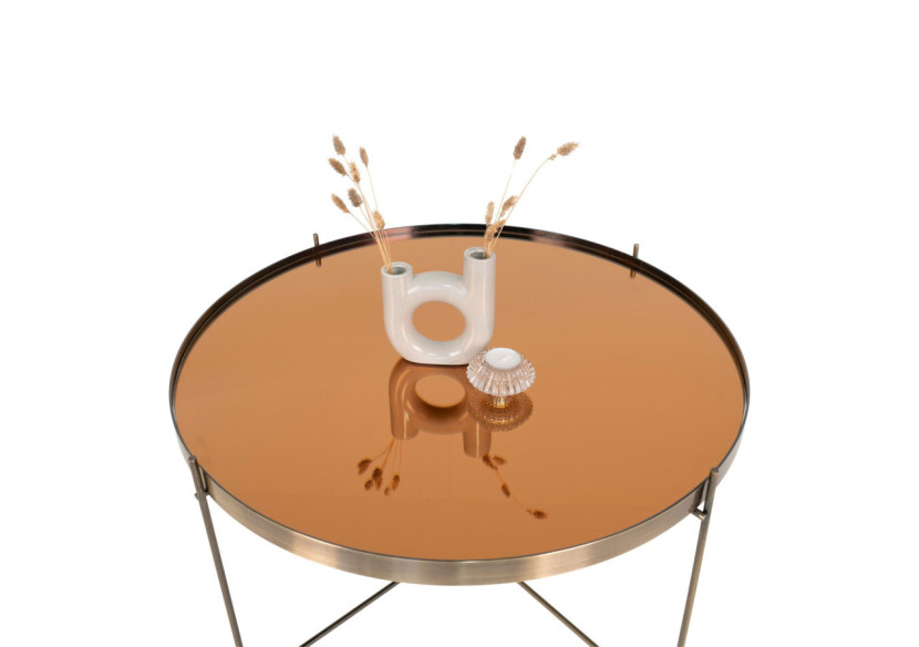 Table Basse VENEZIA - Acier couleur laiton avec verre 70 x 40 cm - 2101201 - House Nordic Table Basse VENEZIA - Acier couleur laiton avec verre 70 x 40 cm - 2101201 - House Nordic