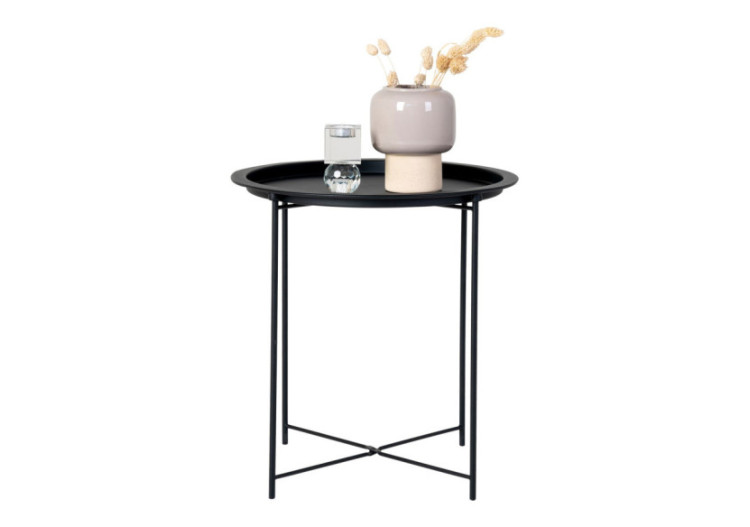 Table d'Appoint BASTIA - Acier noir 47 x 50 cm - 2101350 - House Nordic