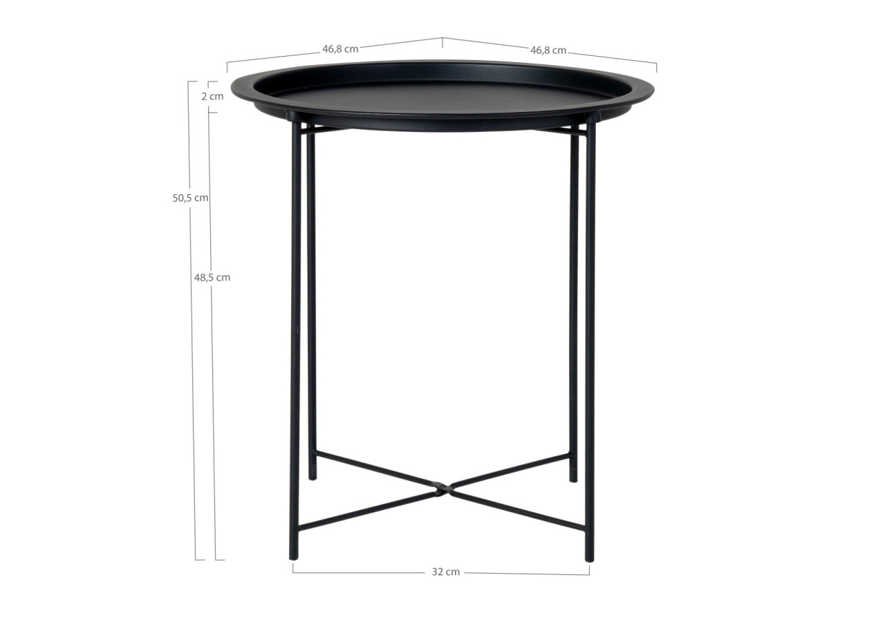Table d'Appoint BASTIA - Acier noir 47 x 50 cm - 2101350 - House Nordic