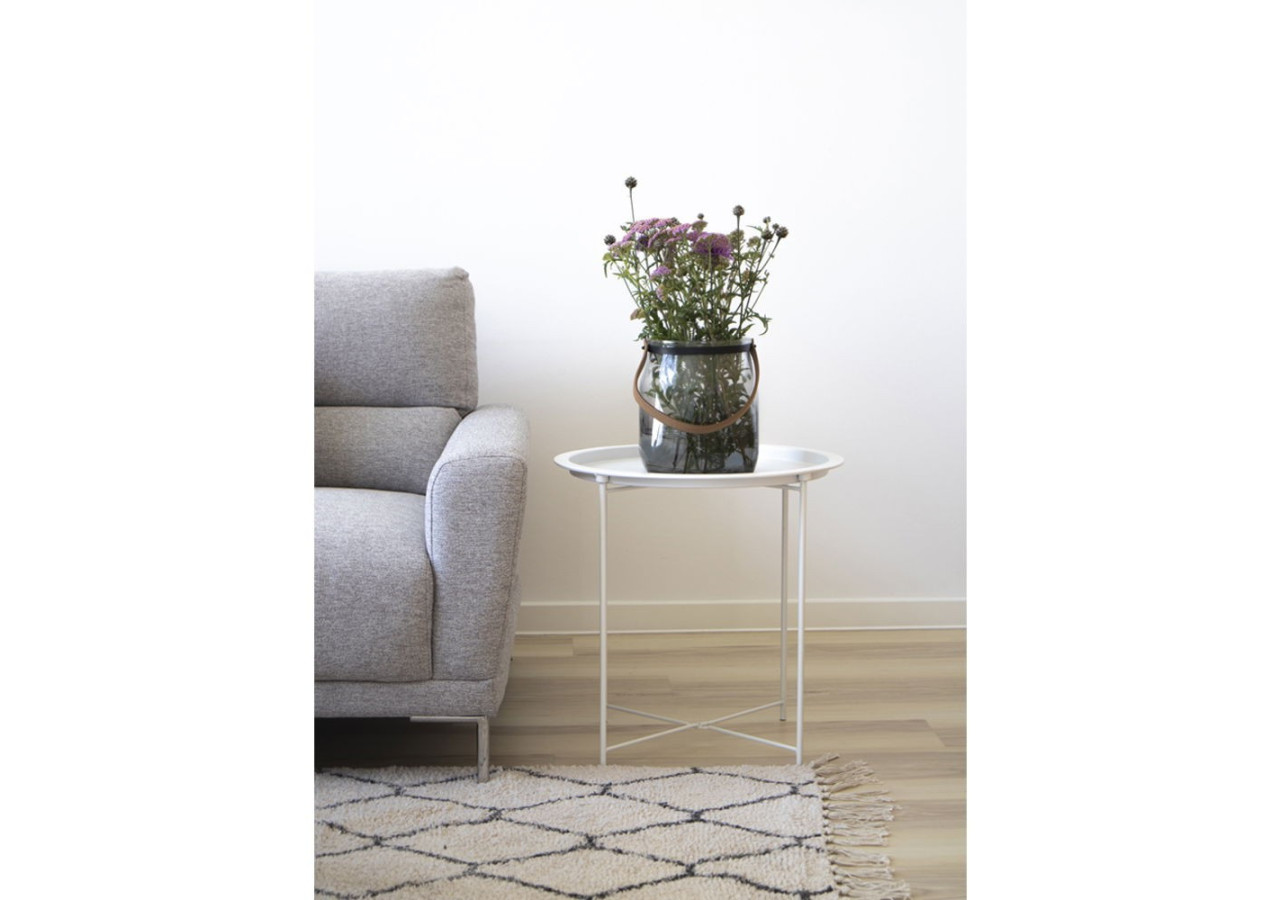 Table d'Appoint BASTIA - Acier blanc 47 x 50 cm - 2101360 - House Nordic