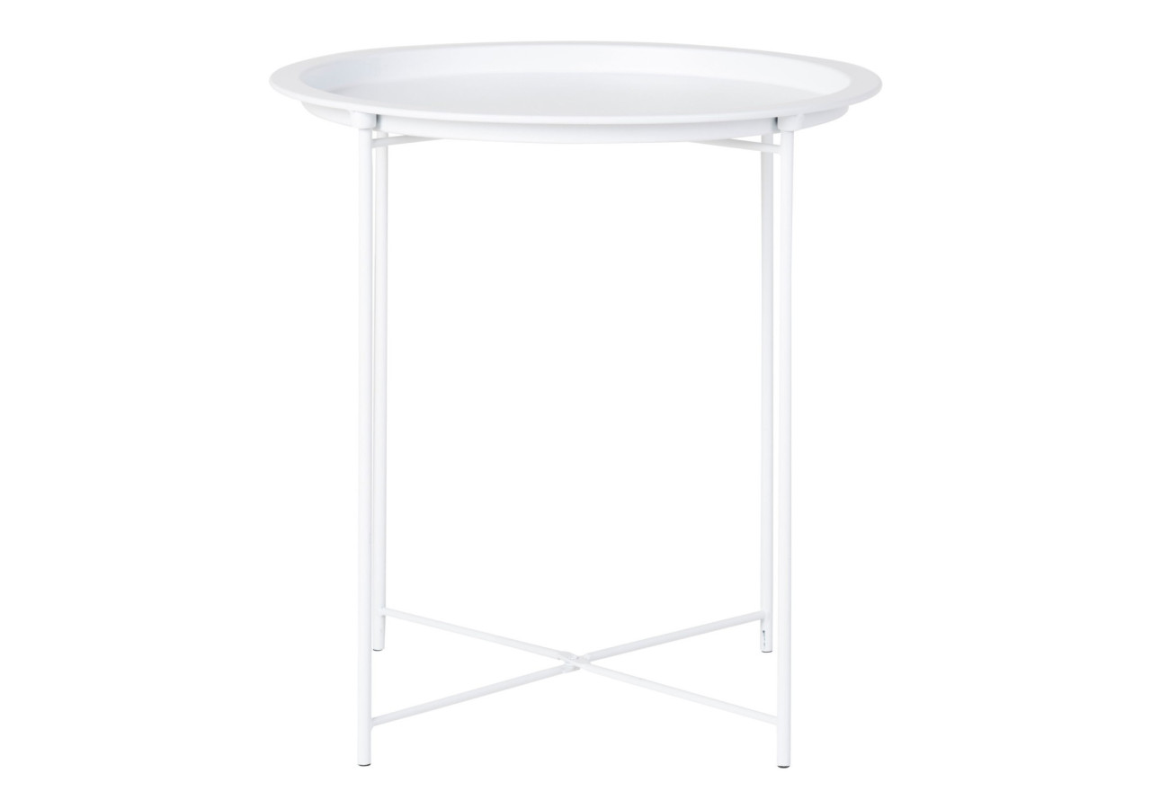 Table d'Appoint BASTIA - Acier blanc 47 x 50 cm - 2101360 - House Nordic