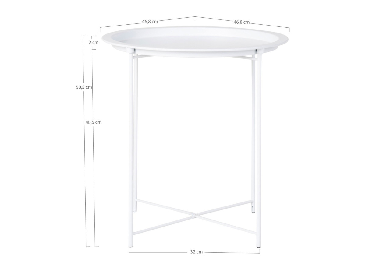 Table d'Appoint BASTIA - Acier blanc 47 x 50 cm - 2101360 - House Nordic
