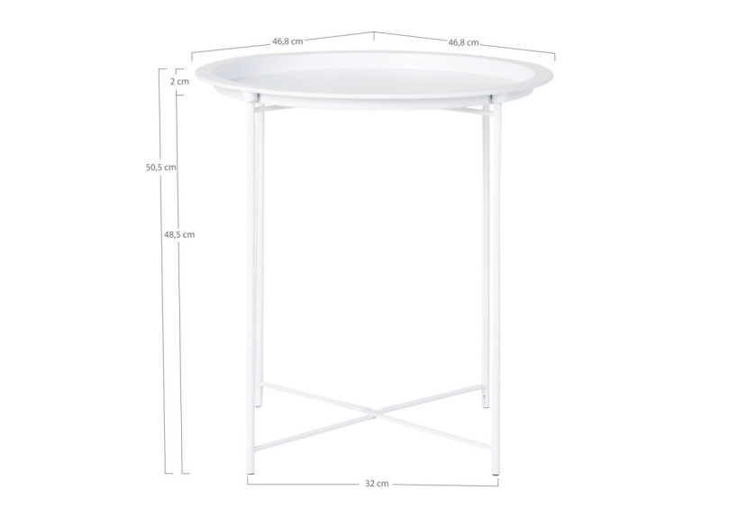 Table d'Appoint BASTIA - Acier blanc 47 x 50 cm - 2101360 - House Nordic Table d'Appoint BASTIA - Acier blanc 47 x 50 cm - 2101360 - House Nordic