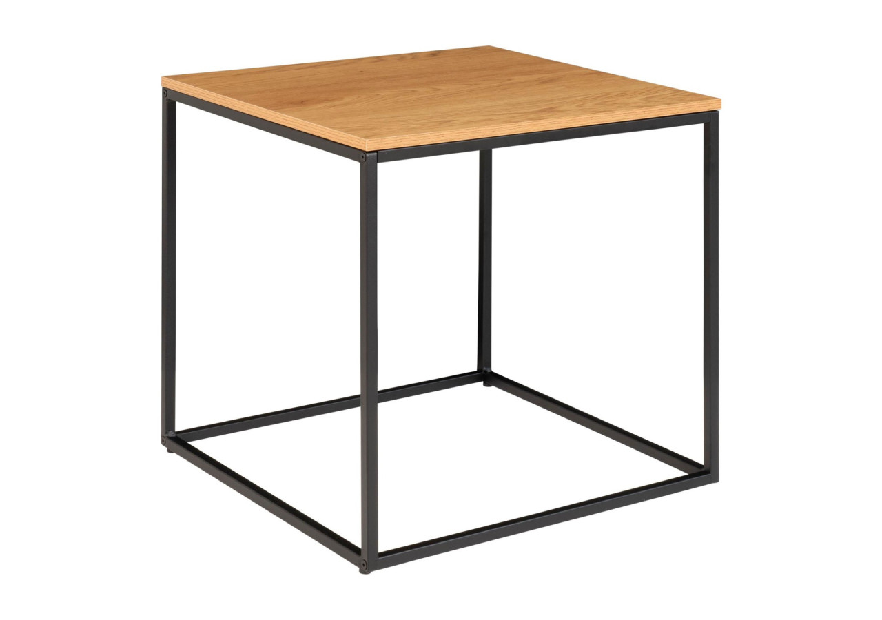 Table d'Appoint VITA - Cadre noir avec plateau effet chêne 45 x 45 x 45 cm - 2101405 - House Nordic