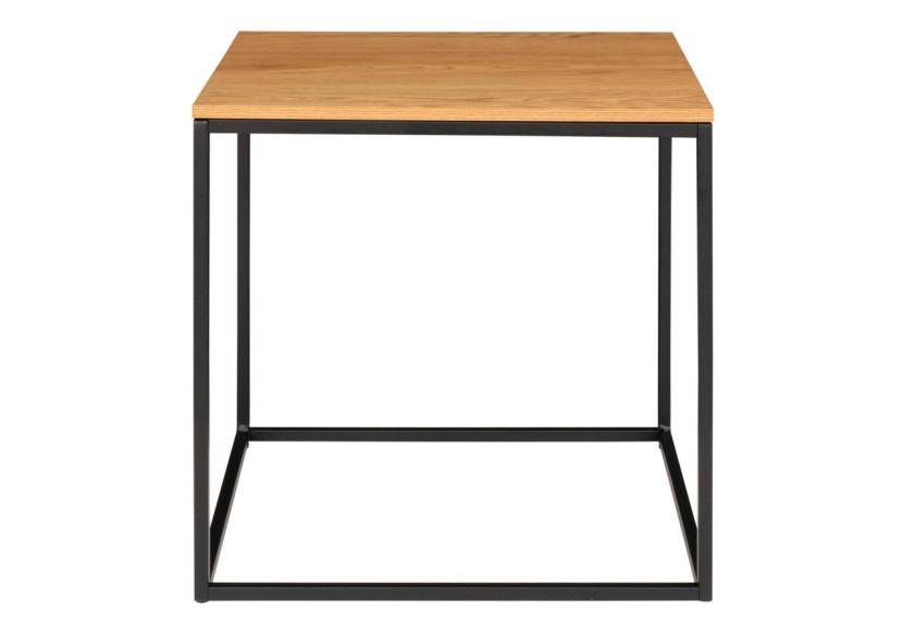 Table d'Appoint VITA - Cadre noir avec plateau effet chêne 45 x 45 x 45 cm - 2101405 - House Nordic