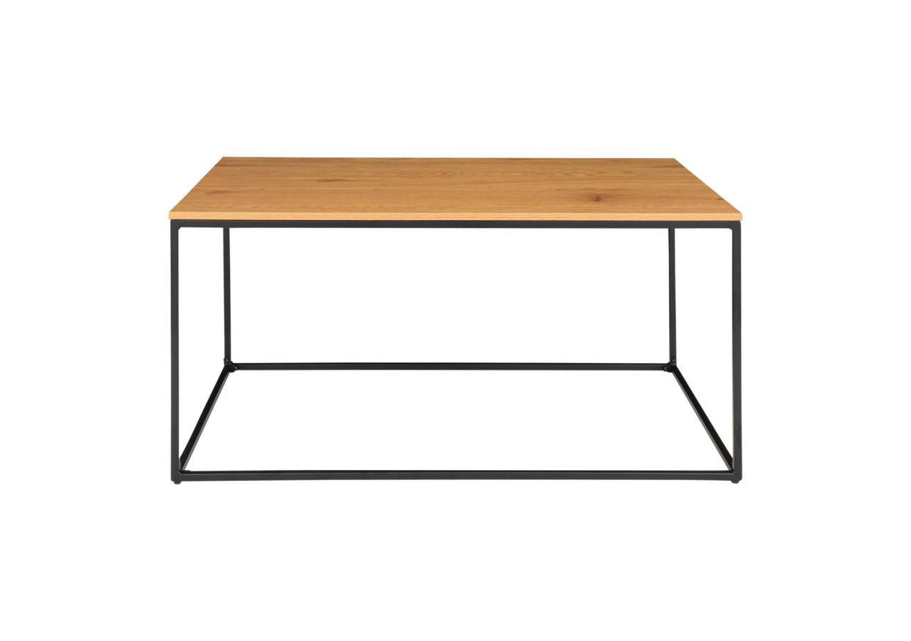 Table Basse VITA - Cadre noir avec plateau effet chêne 90 x 60 x 45 cm - 2101500 - House Nordic