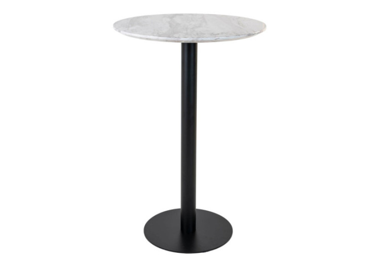 Table de Bar BOLZANO - Plateau effet marbre et base noire 70 x 105 cm - 2301003 - House Nordic