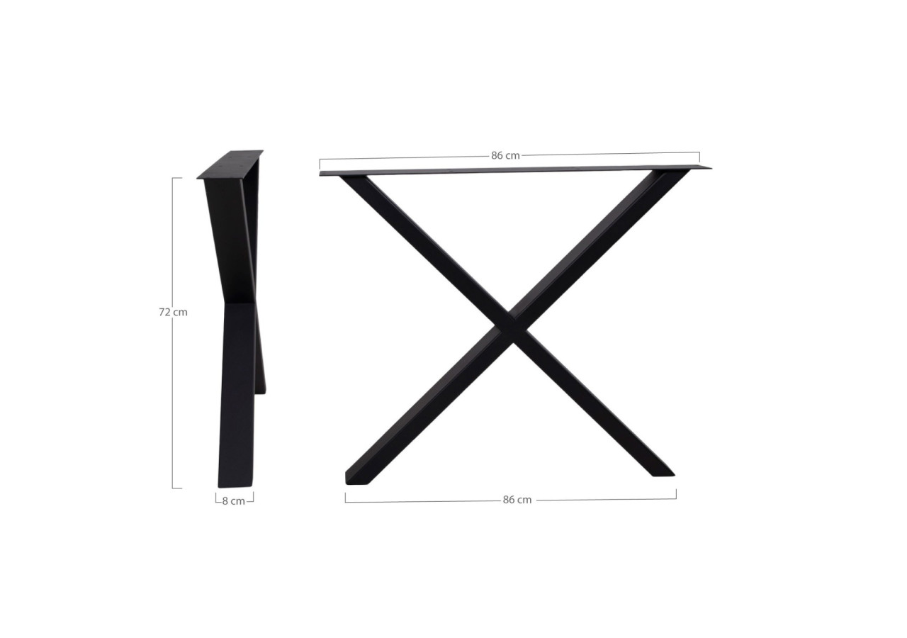 Pieds de Table NIMES - En métal noir design X 8 x 86 x 72 cm - 2301300 - House Nordic