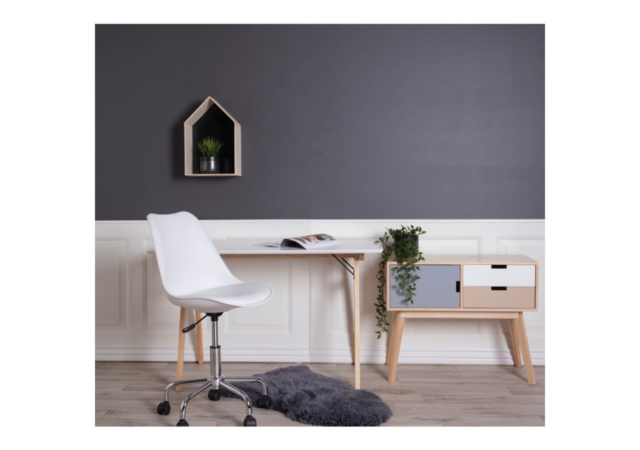 Bureau VOJENS - En blanc et naturel 120 x 60 x 75 cm - 2402020 - House Nordic